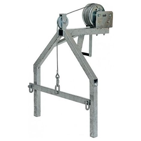 Treuil manuel avec châssis 20m – Charge maximale 1000kg – Pour chantiers humides – Câble acier résistant – Müba (1/2)