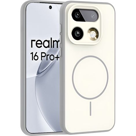 Custodia per Realme 16 Pro Plus, compatibile con MagSafe, opaca con protezione per la fotocamera, grigia (1/4)