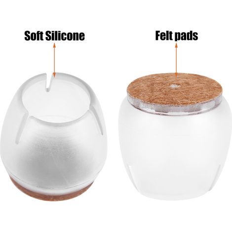 16 embouts de protection antidérapants transparents en PVC pour pieds de table, chaise et meubles (taille S) (1/5)