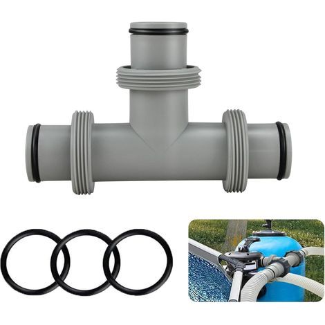 Raccord de Tuyau en T Piscine 38mm,Raccord en T pour Piscine,Connecteur de Tuyau de Piscine pour Tuyau de Ø 38mm,Kit de raccordement pour piscine Intex Coleman (1/5)