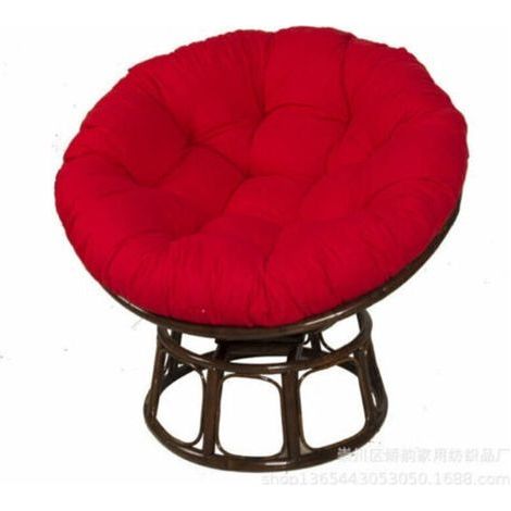 Coussin de chaise rond Papasan, coussin de jardin, coussin de fauteuil en rotin, coussin de fauteuil suspendu, coussin de fauteuil amovible intérieur et extérieur (4040cm rouge) (1/4)