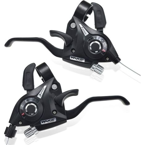 APEX Manettes de Vitesse 3x7Vitesses VTT Vélo Frein Shifter, Levier de Vitesse Gauche Droite avec Indicateur de Vitesse et Câble de Frein