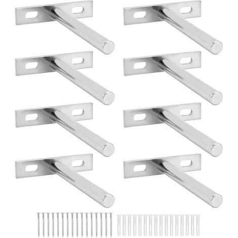 8 Pièces Fixation Étagères Murale Invisible - 100mm - Supports Étagères Flottante en Fer Solide (1/5)