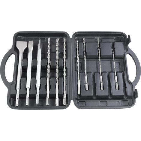 Juego de brocas y cinceles SDS Plus 10 piezas