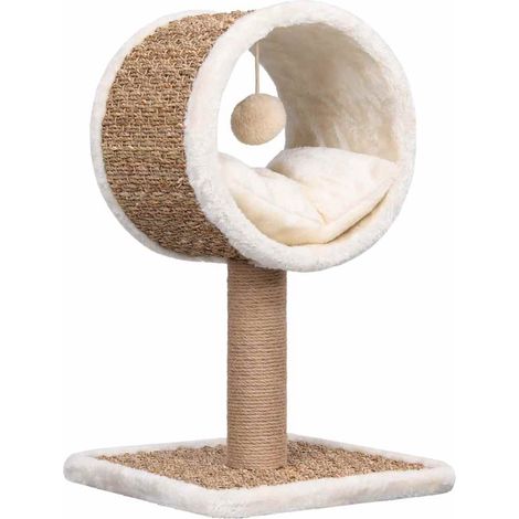 Arbre à chat et tunnel supérieur et jouet 56 cm Herbiers marins