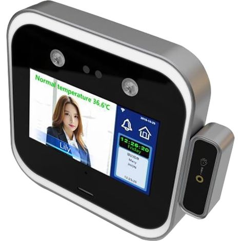 Machine de pointage pour les employés des petites Détecteur de mesure de la température au poignet, écran tactile 5.0, reconnaissance faciale, mot de passe facial, Machine biométrique intelligente de (1/5)