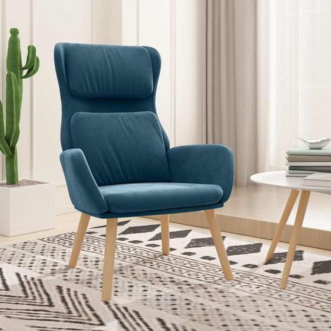 vidaXL Sillón de relax de terciopelo azul (1/5)