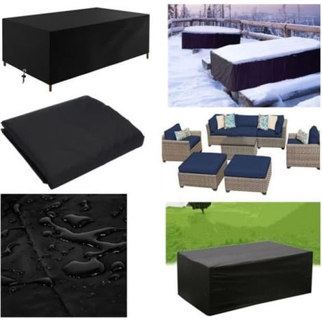 Trädgårdsmöbelöverdrag 200x100x75cm Rektangulart vattentätt skyddsöverdrag for utomhusbruk