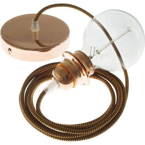 Lampe suspension Creative Cables rz23 zigzag or bordeaux 20x20 cm (1/3)