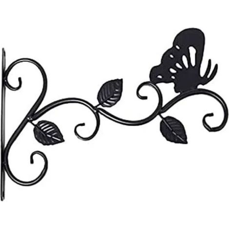 Lntyq Supports Pour Plantes Suspendues,Suspension Mural Crochet Plante En Métal, Suspension D'accessoires Pour Plantes Antirouille Et Robuste En Forme De Papillon, Noir (1/5)