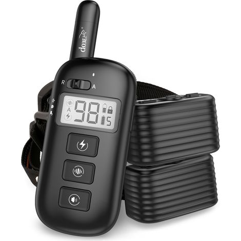 Collier de dressage pour chien, collier de choc pour chien avec portée à distance de 1 500 pieds, 3 modes de dressage, bip, vibration, choc, collier de choc électrique rechargeable étanche IPX7 pour c (1/5)