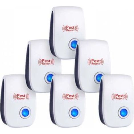 Pack of 6 Ultrasonic Pest Repeller, Indoor, Anti Mosquito/Mouse/Cockroach/Rodent/Ant/Spider/Insect (1/5)