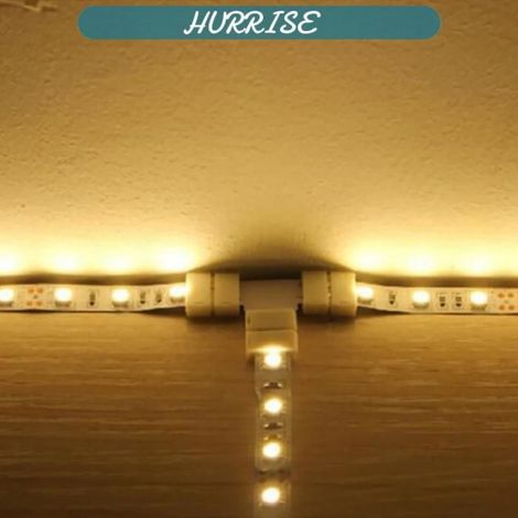 Connecteur Bande Led - T 4 Broches - Pour Bande Led RGB 10 mm - Installation Sans Soudure - 10 Pièces (1/5)