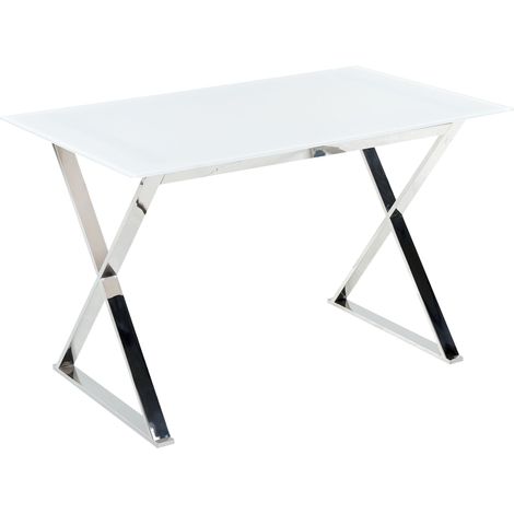 Esstisch ATTICA Weiß 120 cm 70 cm Sicherheitsglas