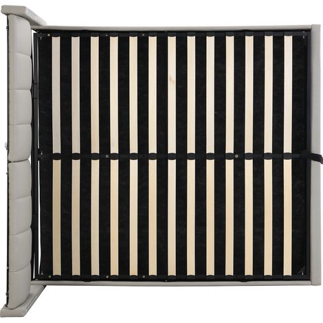 Letto contenitore LED 180 x 200 cm in PU grigio con porta USB, testiera regolabile, rete (1/5)