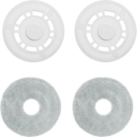 Zubehör für Dreame L10S Ultra/ L10 Ultra/ L10S Pro/Xiaomi X20+, Mopptücher mit Ersatzhalterung, Mopptücher mit Wischplatten Ersatzteile, 2 Washable Staubsauger-Wischpad + 2 Wischmopp Mopphalterung (1/5)