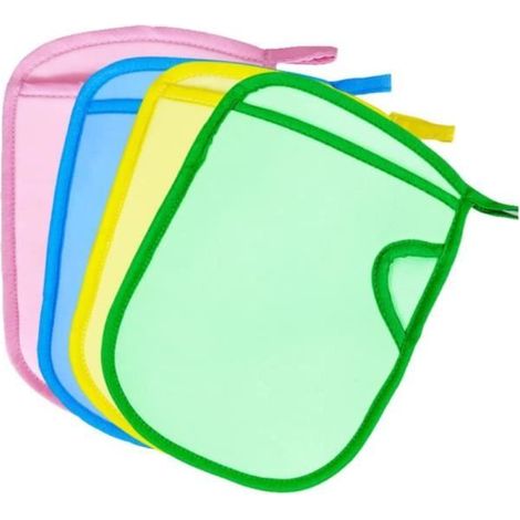 Gant de bain exfoliant - Non spécifié - Ensemble de 4 couleurs - Doux - Lavable - Double face (1/4)