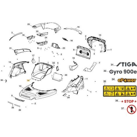 UNTERER SITZABDECKUNG GYRO 900 ORIGINAL STIGA - 337110411/0