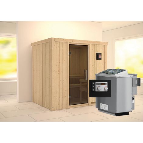Bodin Front,9kW Bio.Strg easy graphitfarbende Ganzglastür