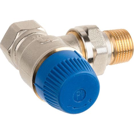 Resideo Vanne thermostatique Kombi-TRV laiton nickelé, coudé, DN10, V2100EPI10