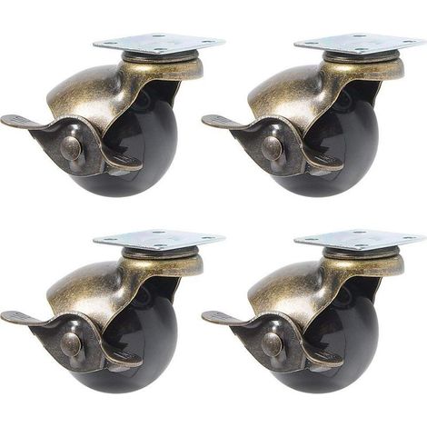 4 ruedas para patas de muebles (1,5 pulgadas (40 mm) - con freno) (1/5)