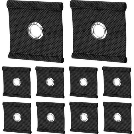 10 Pieces Universal Piping Eyelets, Awning Hooks, Channel Eyelets for Caravan Awnings, Accessories, Black (1/5)