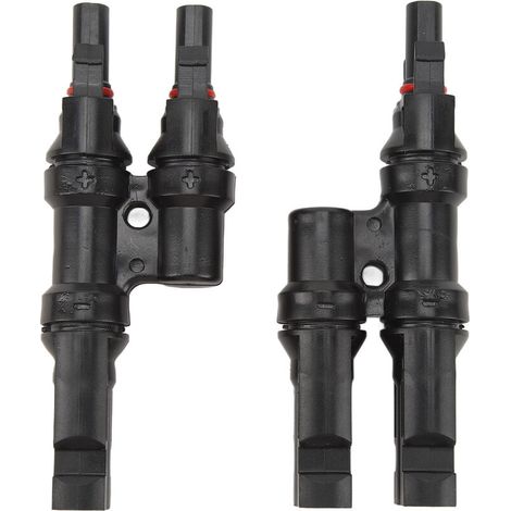 3-way (1 to 2) solar T-connectors for parallel connection between panels, IP67 waterproof (1/5)