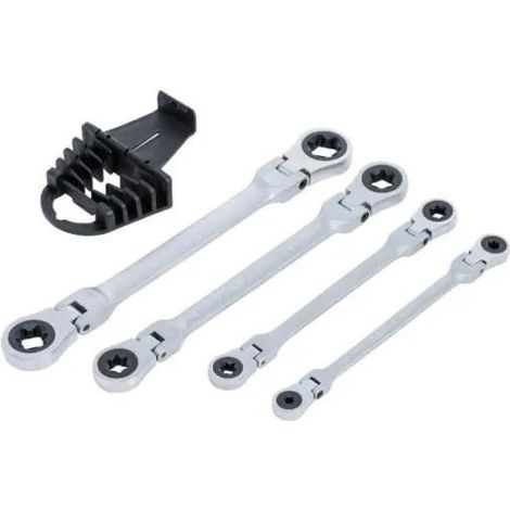 Chiavi ad anello con cricchetto BGS TECHNIC Doppio cromato acciaio