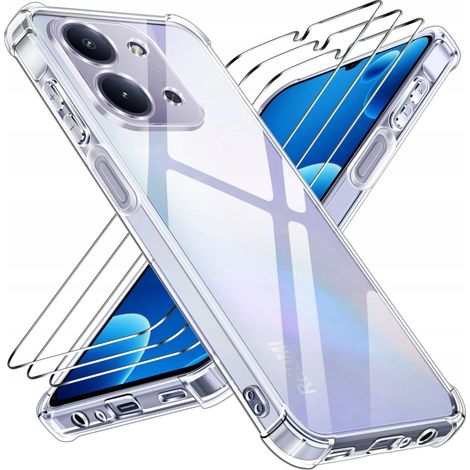 COQUE DE PROTECTION ARMÉE pour REDMI 15C/15C 5G, COQUE TRANSPARENTE ANTICHOC + 3 PIÈCES EN VERRE (1/5)
