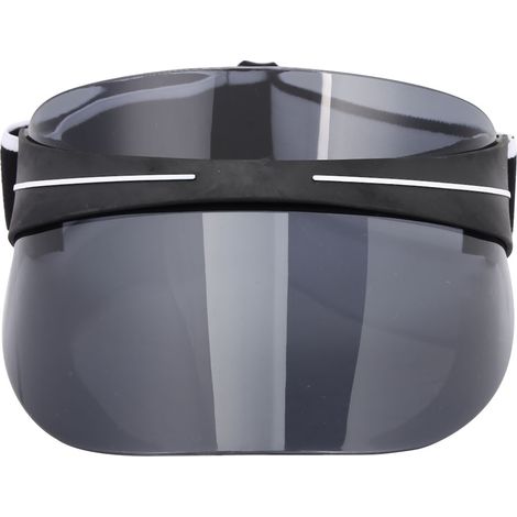 Ortviai Casquette solaire unisexe avec visière large, lentilles en polycarbonate anti-UV et protection oculaire intégrée — Noir (1/5)