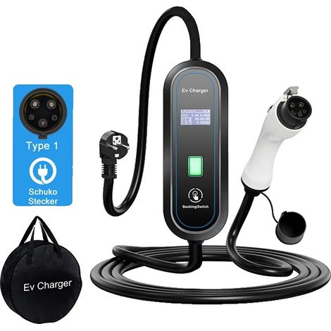 Chargeur EV Portable, Courant Ajustable, Design Résistant aux Intempéries, 3.5kW 16A Type 1 (1/2)
