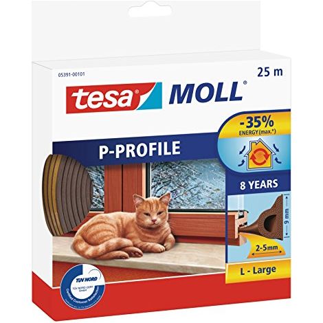 tesa P-Profil 05391-00101-02 Guarnizione adesiva tesamoll® Marrone (L x L) 25 m x 9 mm 25 m (1/4)