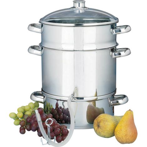 Fruchtentsafter Edelstahl 26 cm 26 cm, 8 l, mit Glasdeckel (1/4)