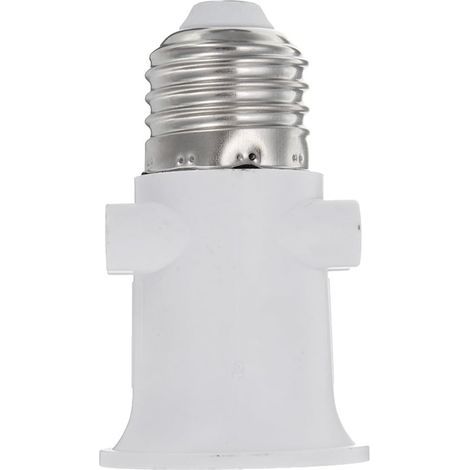 Adaptateur de douille E27, Base de LED Douille de lampe, Conversion en prise de courant et prise E27(Blanc)