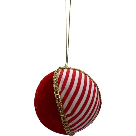 PENDENTE PALLA DIAMETRO 8 CM RIGATA VELLUTO ROSSO