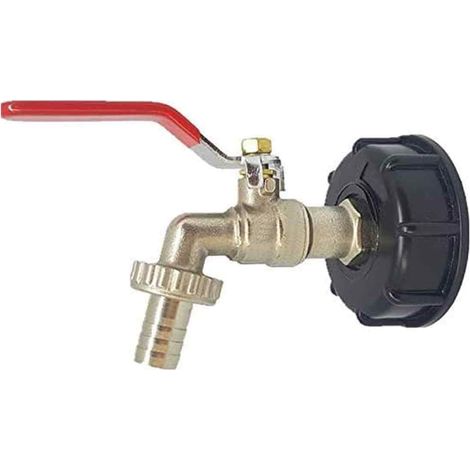 Adaptateur IBC S60X6 - Robinet En Laiton - Connecteur Rapide Pour Tuyau De Jardin 13 mm - Pour Conteneurs IBC Standard - 1 Pièce (1/5)