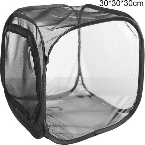 Cage en filet entièrement noire et anti-insectes – serre pliable à mailles translucides – salle d'observation et incubateur d'insectes – cage d'élevage de papillons