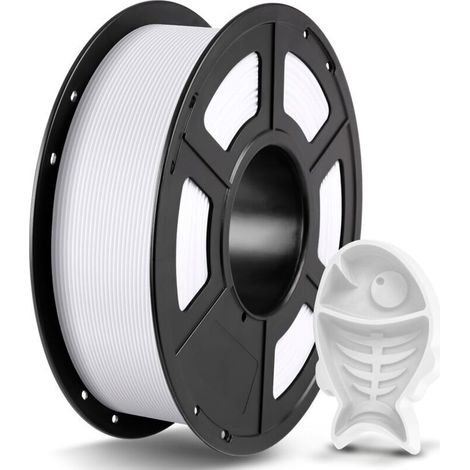 Filament 1.75mm, Filament pour Imprimante 3D, Haute Résistance et Ténacité, Precisione Dimensionale +/- 0.02mm, Bobine de 1kg, Blanc (1/4)