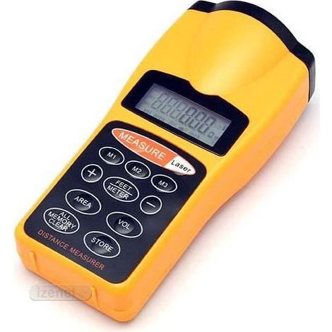 Télémètre à ultrasons avec pointeur laser, mesure jusqu'à 18 mètres, outil de mesure précis pour bricolage et travaux (1/4)