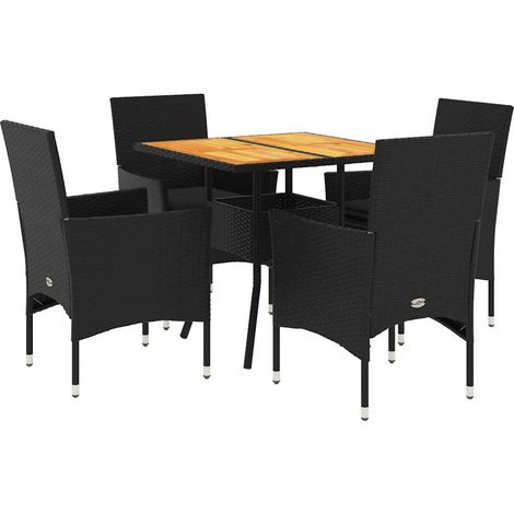 Maison Exclusive - Set de comedor jardín 5 pzas con cojines ratán (1/5)