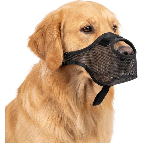 Dog Muzzles with Breathable Mesh, Adjustable Soft Muzzle for Dogs, Dog Muzzles to Prevent biting, Allows Panting and Drinking, for Large Dogs (XL Black)