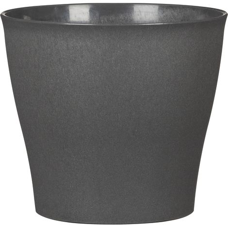 Scheurich 328/13, Pot de fleurs/plantes, rond en plastique couleur : Carbon, 13 cm de diamètre, 11 cm de hauteur, 0,9 l vol. (1/2)