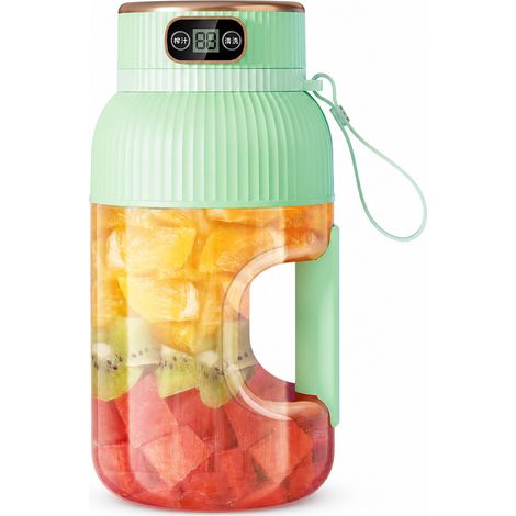Blender Portable Rechargeable USB avec Gobelet et Couvercle Boisson, 10 Lames, Vert (1/5)