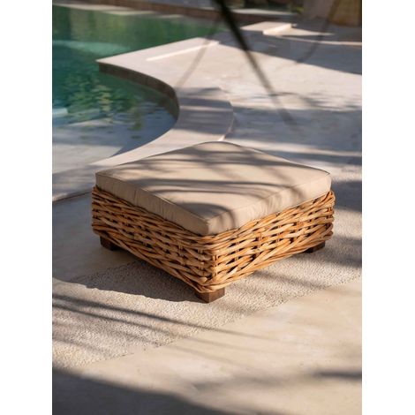 Sunda - Pouf de jardin en rotin tressé (1/5)
