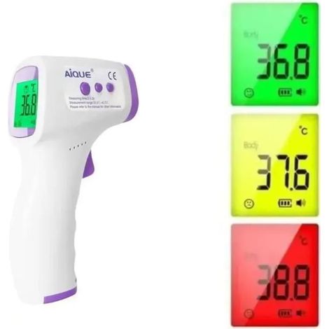 HOXILEELEOthermomètre frontal, Mesure Frontale, Lecture Code Couleur, LCD, Alerte Fièvre, Fonction Mémoire -LAN (1/5)