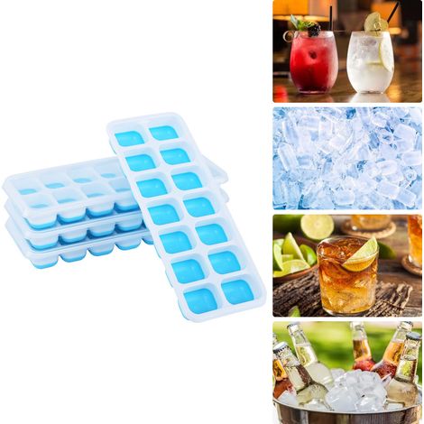 4er-Set Haixing Creative Eiswürfelformen aus lebensmittelechtem Material, Eiswürfelbox für Babynahrung, Silikon-Eiswürfelform mit Deckel für den Kühlschrank, 4er-Set (1/5)