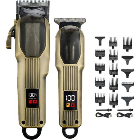 ZCC217-301 Standard Hellgold Wiederaufladbarer digitaler elektrischer Haarschneider