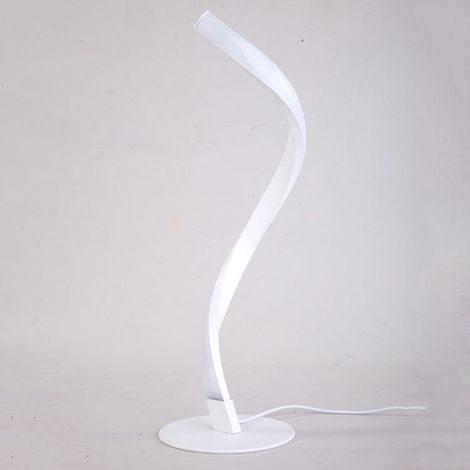 Modernes, weißes Spiral-Nachtlicht mit Umgebungslicht, ideal für Schlafzimmer, Gästezimmer und Nachttische, kühles, weißes Licht.