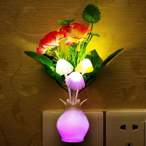Veilleuse LED Murale avec Capteur Crépuscule-Aube - 7 Couleurs - Pour Chambre Salle de Bain Couloir Escaliers - 18 x 5 x 5 cm - 0,2 W - 1 Pièce (1/5)