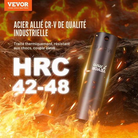 Jeu de Douilles à Choc 1/2" Jeu de 13 Douilles à Impact 10-24 mm 6 Pans Acier Allié CR-V Repères de Taille Faciles à Lire HRC 42-48 Robuste avec Mallette de Rangement pour Réparation Automobile (1/5)